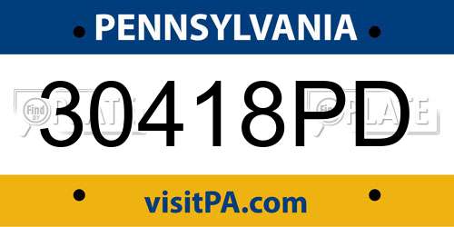 30418PD Pennsylvania License Plate