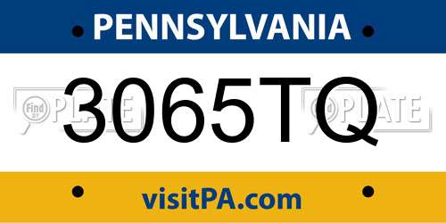 3065TQ Pennsylvania License Plate
