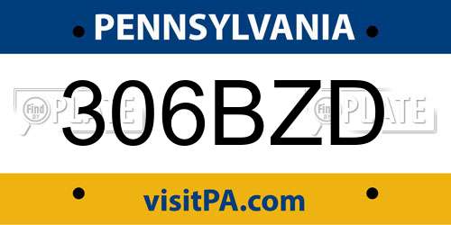 306BZD Pennsylvania License Plate