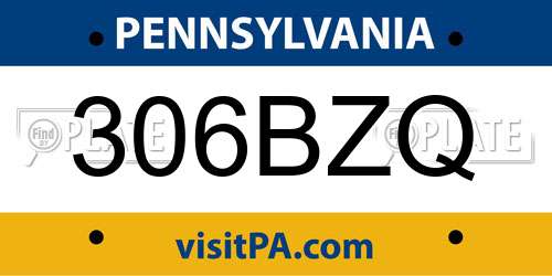 306BZQ Pennsylvania License Plate