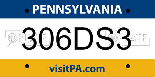 306DS3 Pennsylvania License Plate