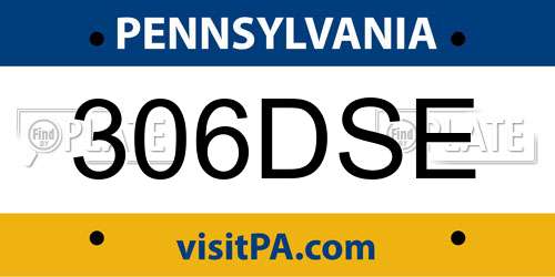 306DSE Pennsylvania License Plate