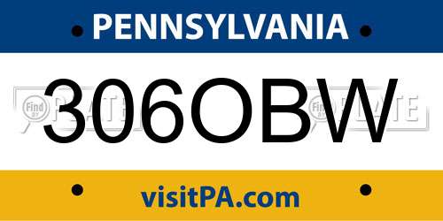 306OBW Pennsylvania License Plate