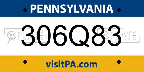 306Q83 Pennsylvania License Plate