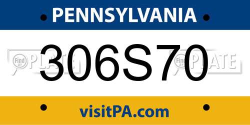 306S70 Pennsylvania License Plate