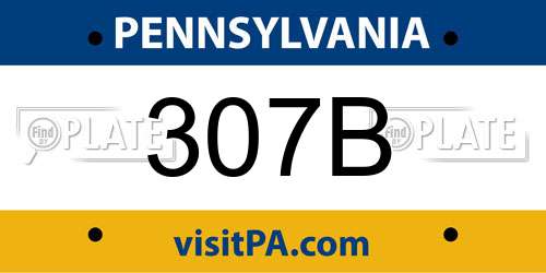307B Pennsylvania License Plate