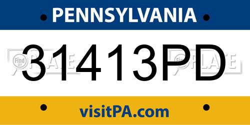 31413PD Pennsylvania License Plate