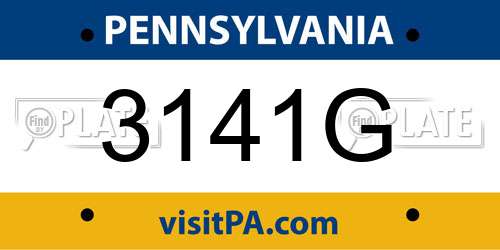 3141G Pennsylvania License Plate