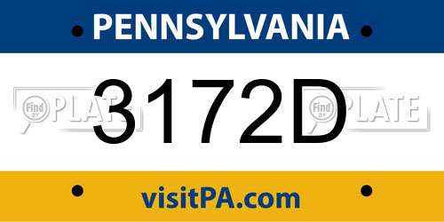 3172D Pennsylvania License Plate