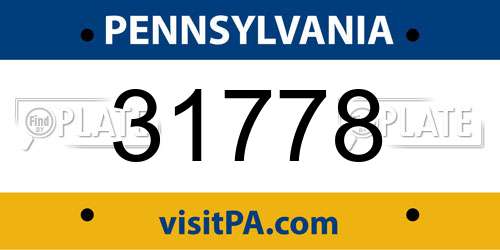 31778 Pennsylvania License Plate