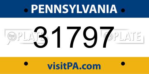 31797 Pennsylvania License Plate