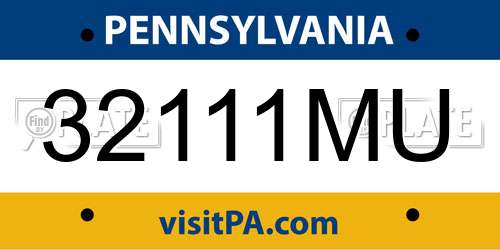 32111MU Pennsylvania License Plate