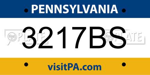 3217BS Pennsylvania License Plate