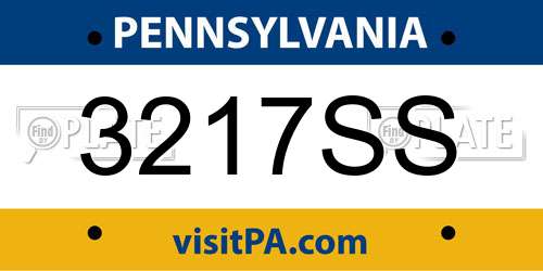 3217SS Pennsylvania License Plate