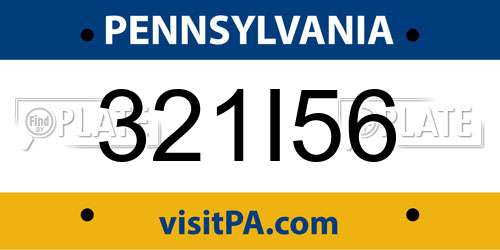 321I56 Pennsylvania License Plate