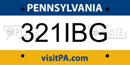 321IBG Pennsylvania License Plate