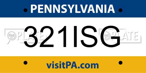 321ISG Pennsylvania License Plate