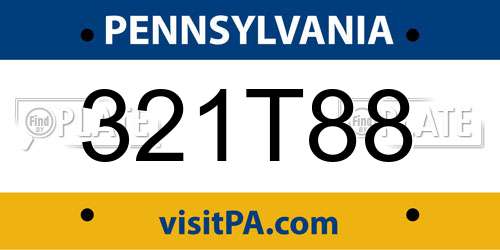 321T88 Pennsylvania License Plate