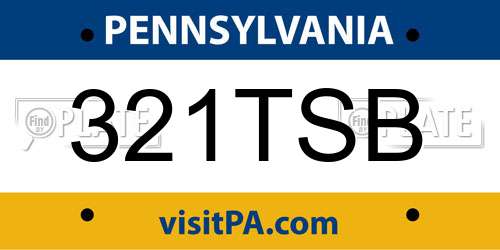 321TSB Pennsylvania License Plate