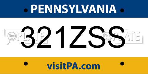 321ZSS Pennsylvania License Plate