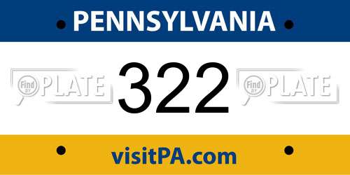 322 Pennsylvania License Plate