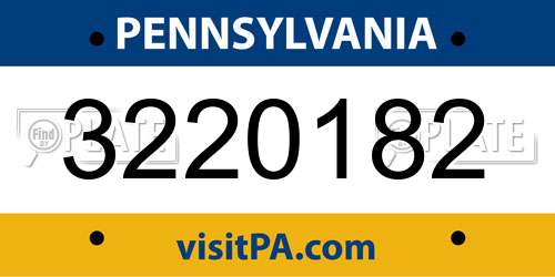 3220182 Pennsylvania License Plate