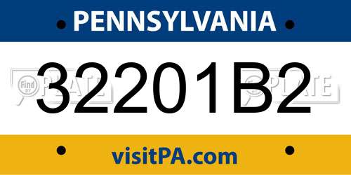 32201B2 Pennsylvania License Plate
