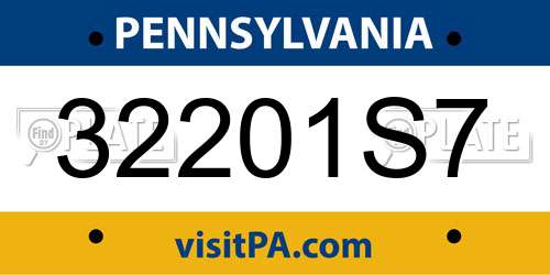 32201S7 Pennsylvania License Plate