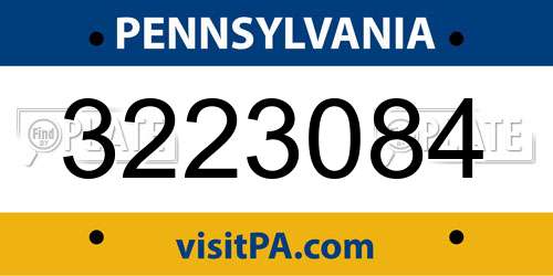 3223084 Pennsylvania License Plate
