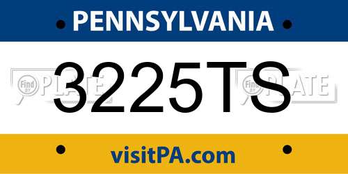 3225TS Pennsylvania License Plate