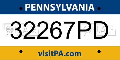 32267PD Pennsylvania License Plate
