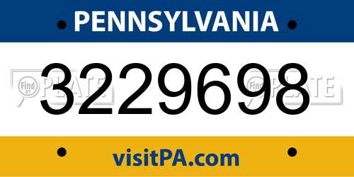 3229698 Pennsylvania License Plate