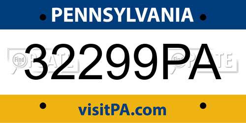 32299PA Pennsylvania License Plate
