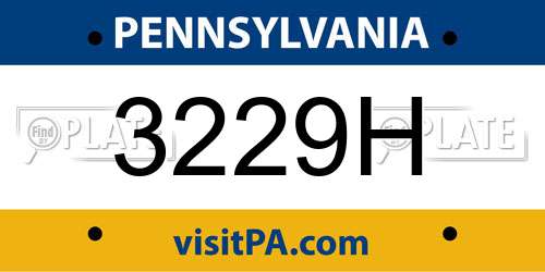 3229H Pennsylvania License Plate