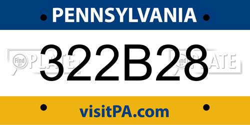 322B28 Pennsylvania License Plate