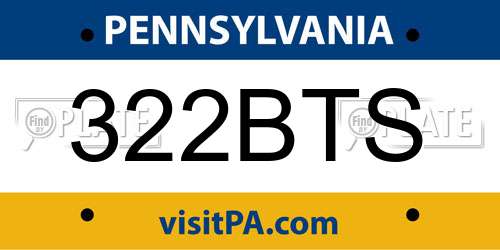 322BTS Pennsylvania License Plate