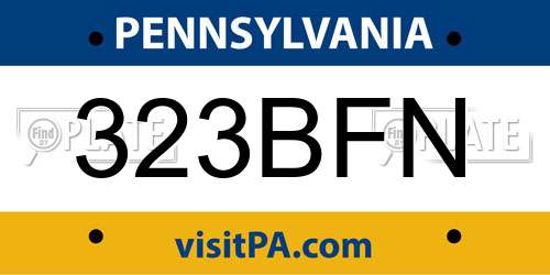 323BFN Pennsylvania License Plate