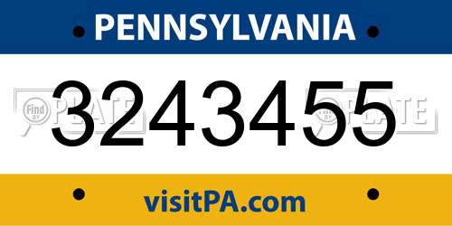 3243455 Pennsylvania License Plate