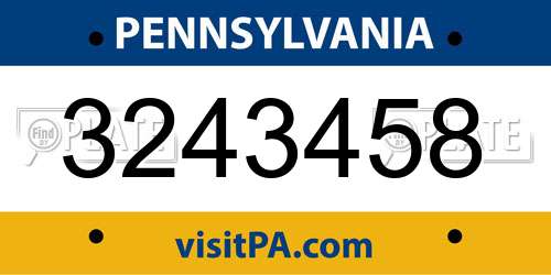 3243458 Pennsylvania License Plate