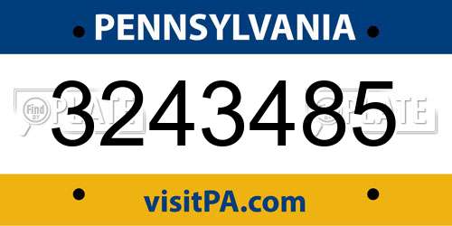 3243485 Pennsylvania License Plate