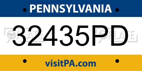 32435PD Pennsylvania License Plate