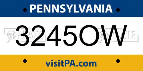 3245OW Pennsylvania License Plate