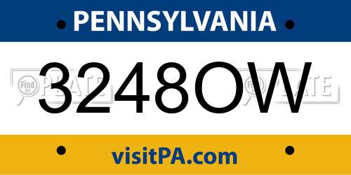 3248OW Pennsylvania License Plate
