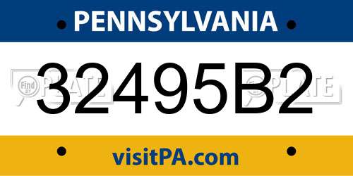 32495B2 Pennsylvania License Plate