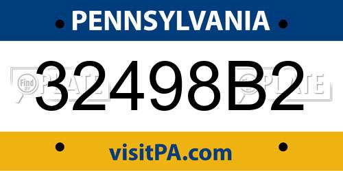 32498B2 Pennsylvania License Plate