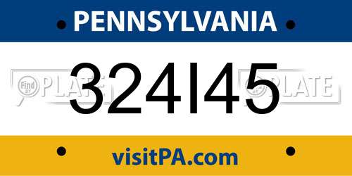 324I45 Pennsylvania License Plate