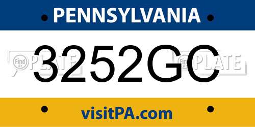3252GC Pennsylvania License Plate
