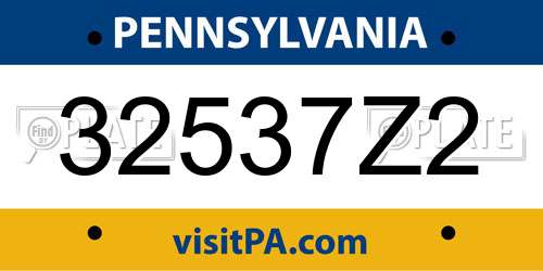 32537Z2 Pennsylvania License Plate