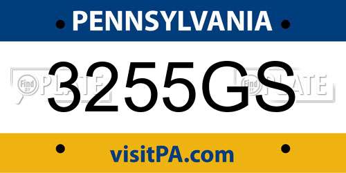3255GS Pennsylvania License Plate