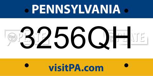 3256QH Pennsylvania License Plate